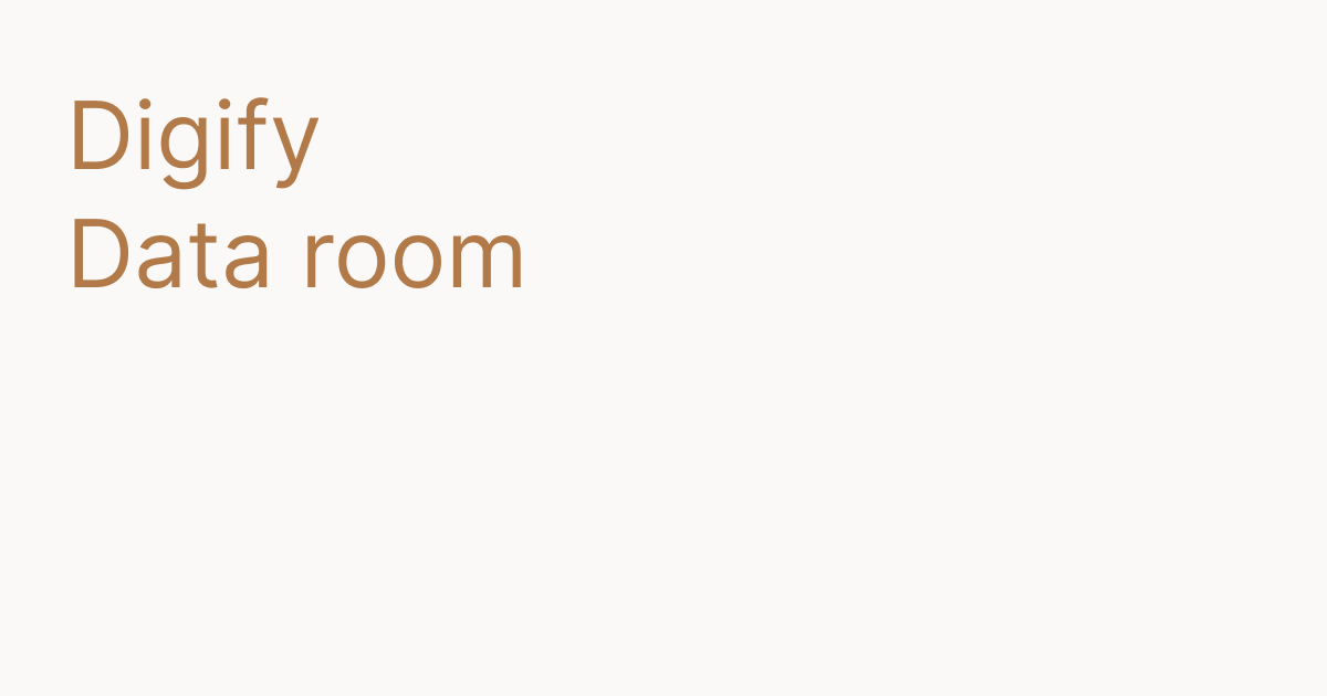 Digify Data Room Pricing, Features & Alternatives as of 2026